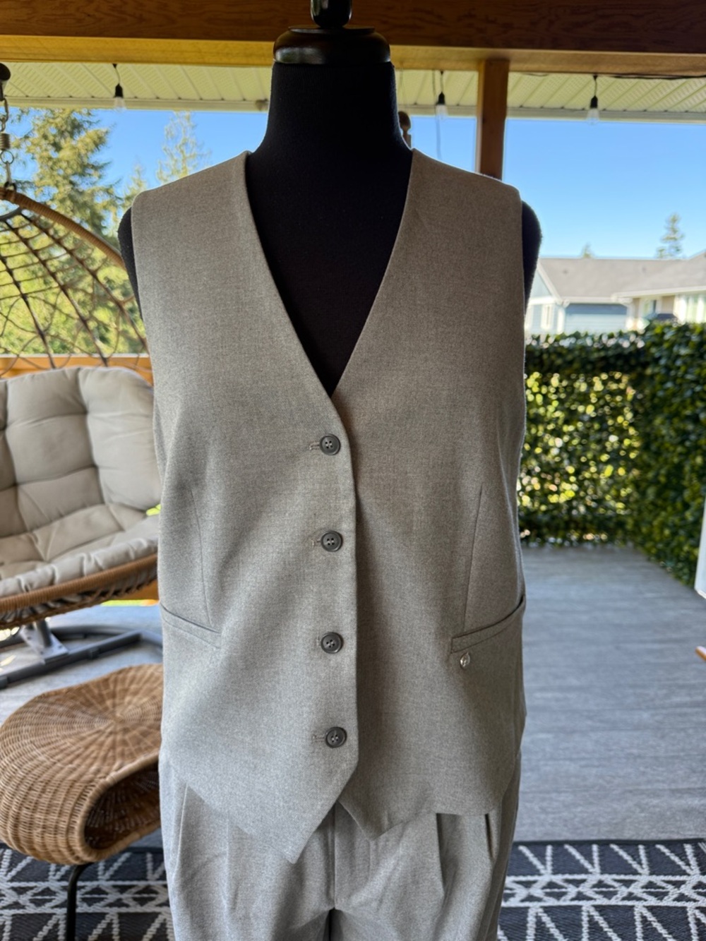 Mos Mosh | Caia Vest / Pant Set in Sharkskin- Ankle Length - Picture 3 of 11